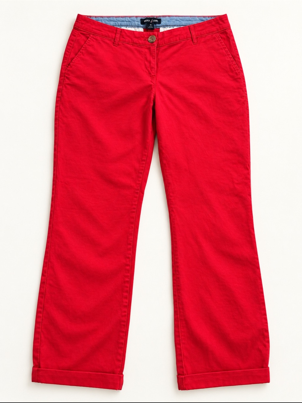 Nautica Jeans Red Chino Pants Size 10 Cuffed Ankle